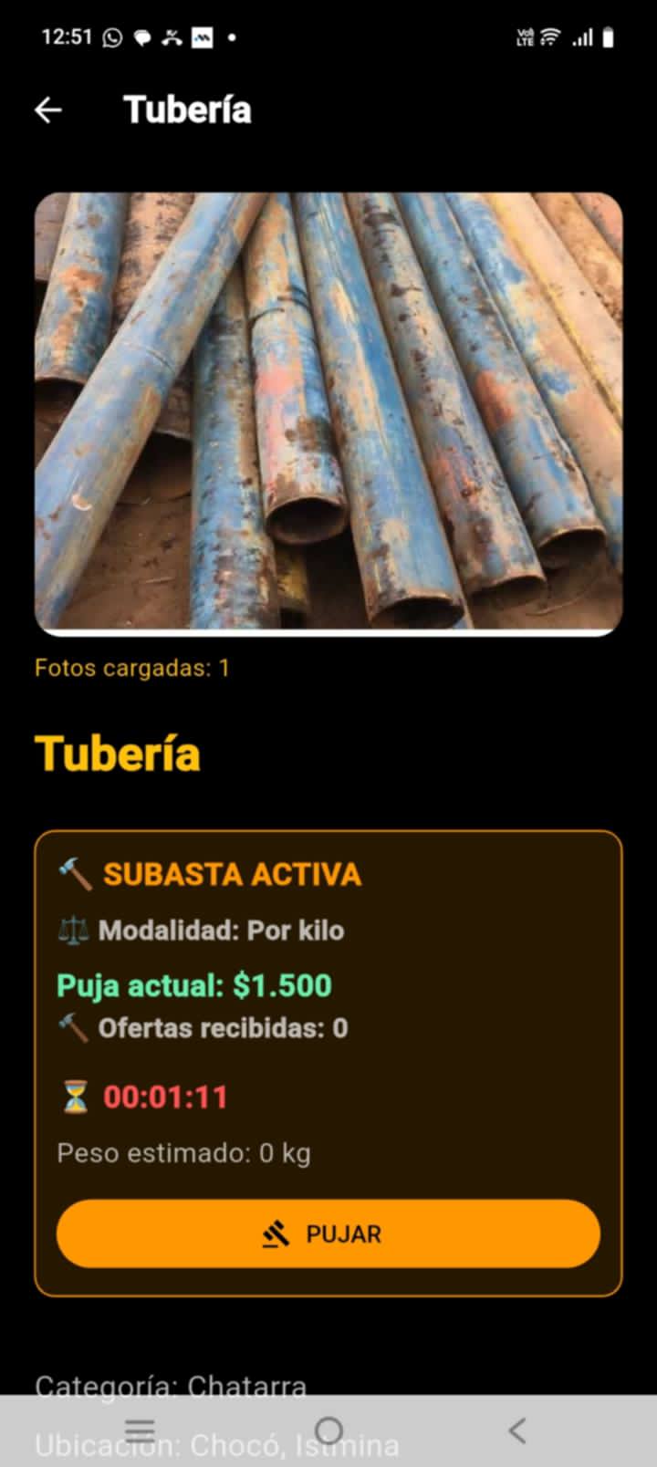 Subastas industriales Tubometales